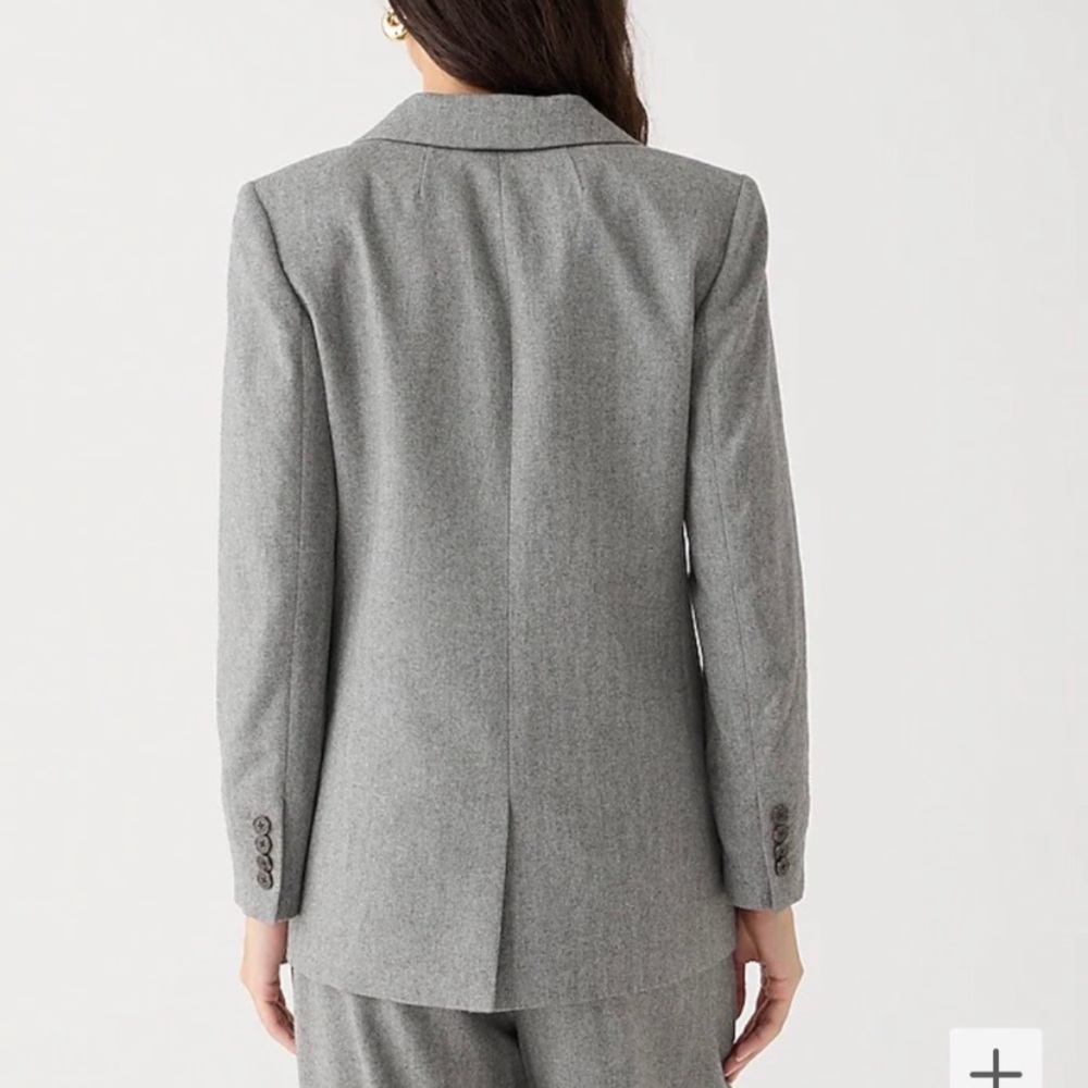 New with Tags J Crew Willa Grey Herrigbone Wool Blazer size 4 - Picture 4 of 6